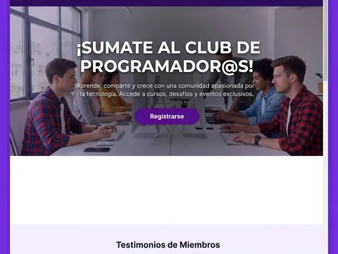 Captura del sitio Club de Programador@s, comunidad online de programación