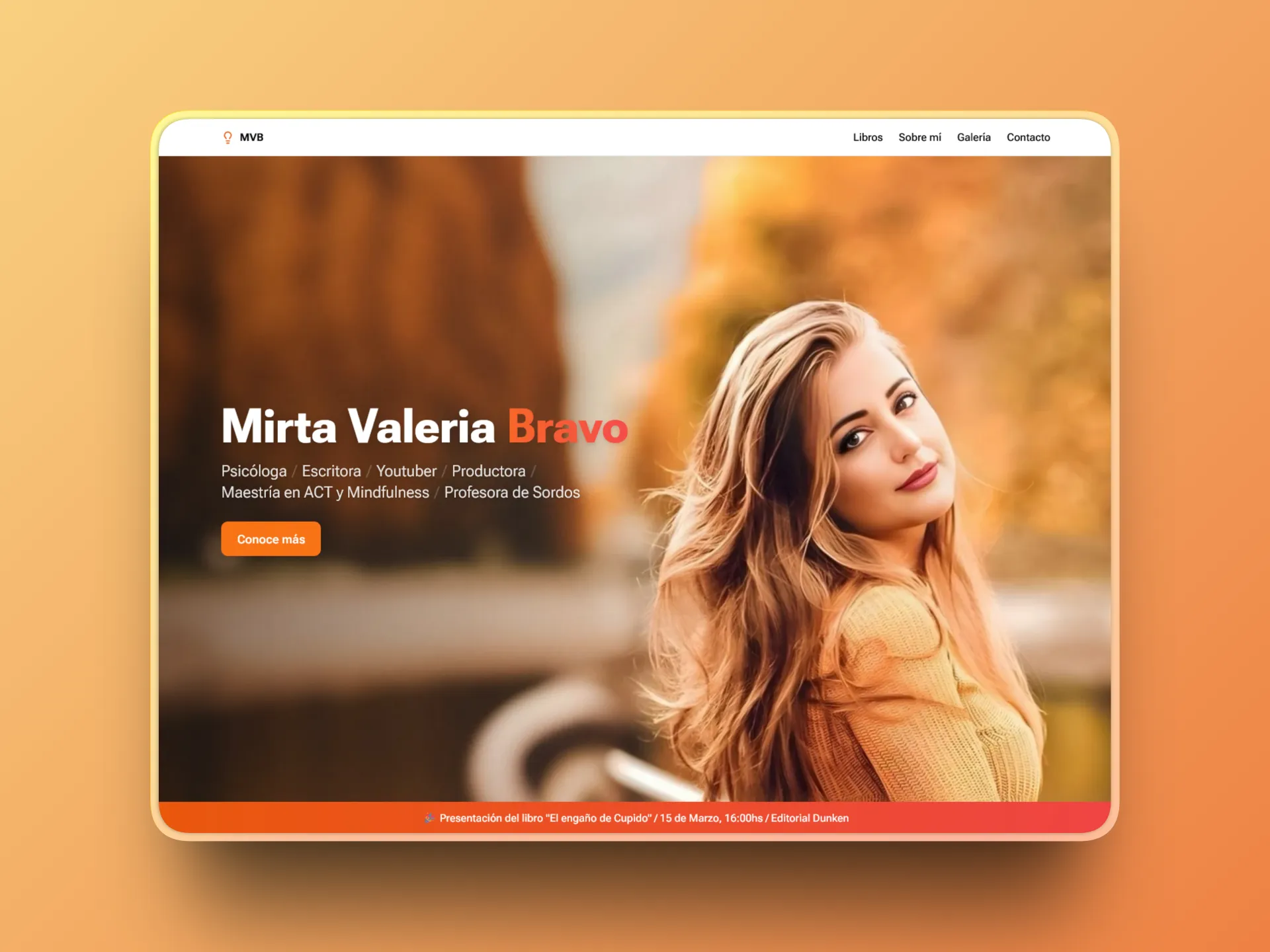 Vista de una landing page profesional para presentar servicios y generar consultas