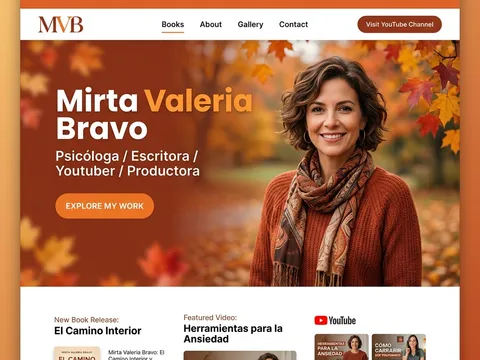 Captura del sitio web de Mirta Valeria Bravo, psicóloga y escritora