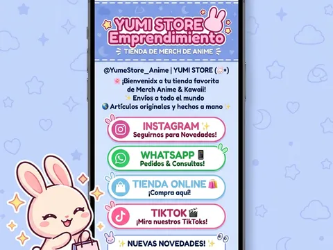 Captura de la tarjeta digital de Yume Store, emprendimiento de merch anime